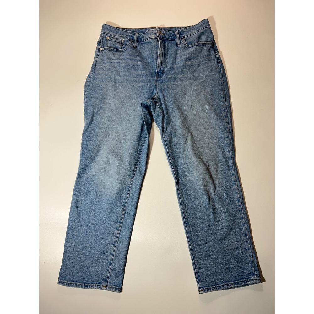 Madwell Curvy Perfect Vintage Straight Jeans Womens 32 Blue Excellent Stretch